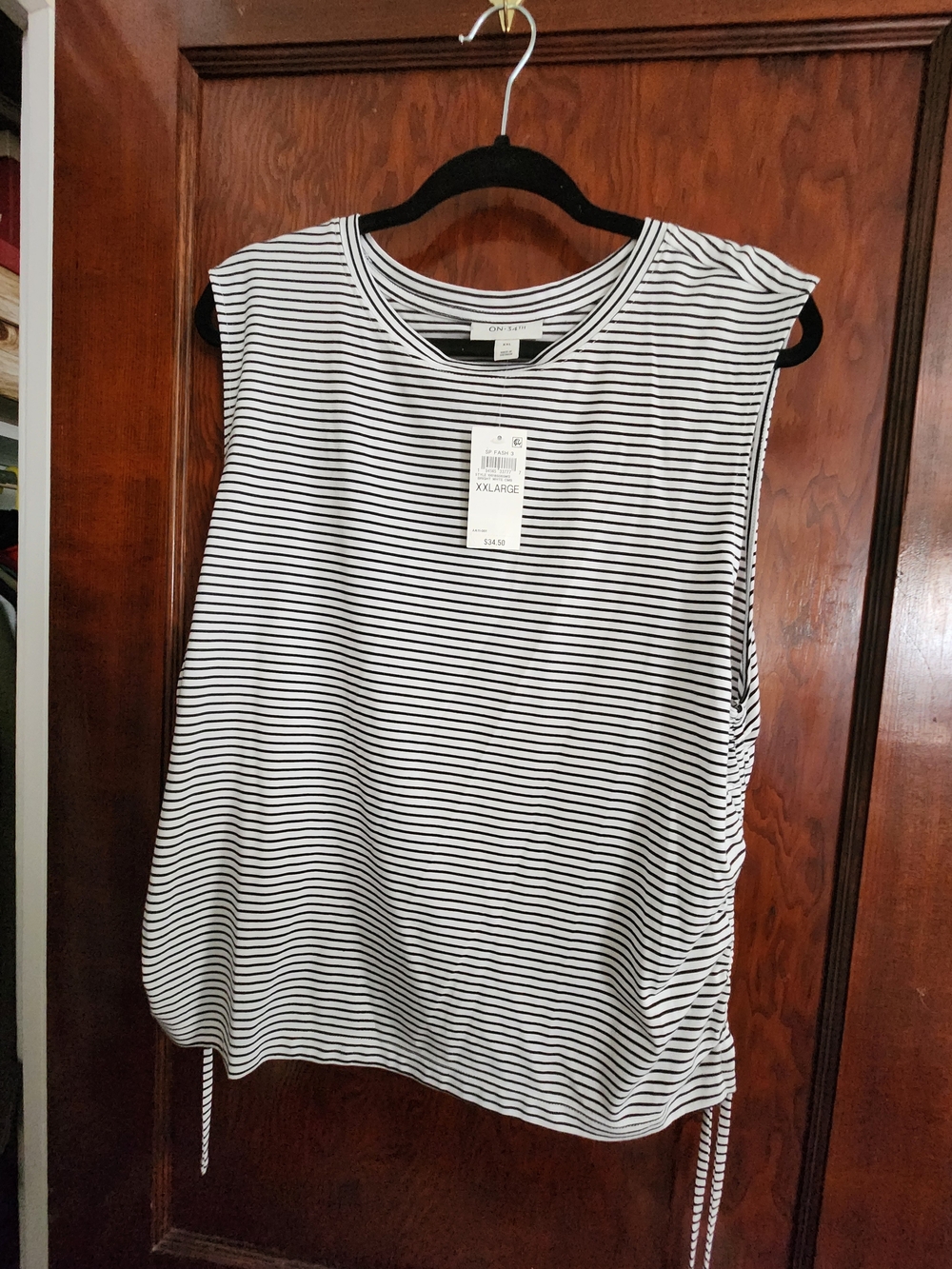 NWT Macy's On 34th Striped Side-Cinched Muscle Tank Top - Plus Size XXL / 2X